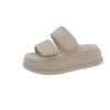 2025 new summer thick-soled heightening shoes one-word slippers women's versatile casual cool slippers Velcro not tired feet
