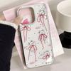 Japan and South Korea Ins Long Bow Bear Is Suitable for Apple 16/17 Mobile Phone Case iPhone14 Water Condensation 13 Electroplating 15 Sets