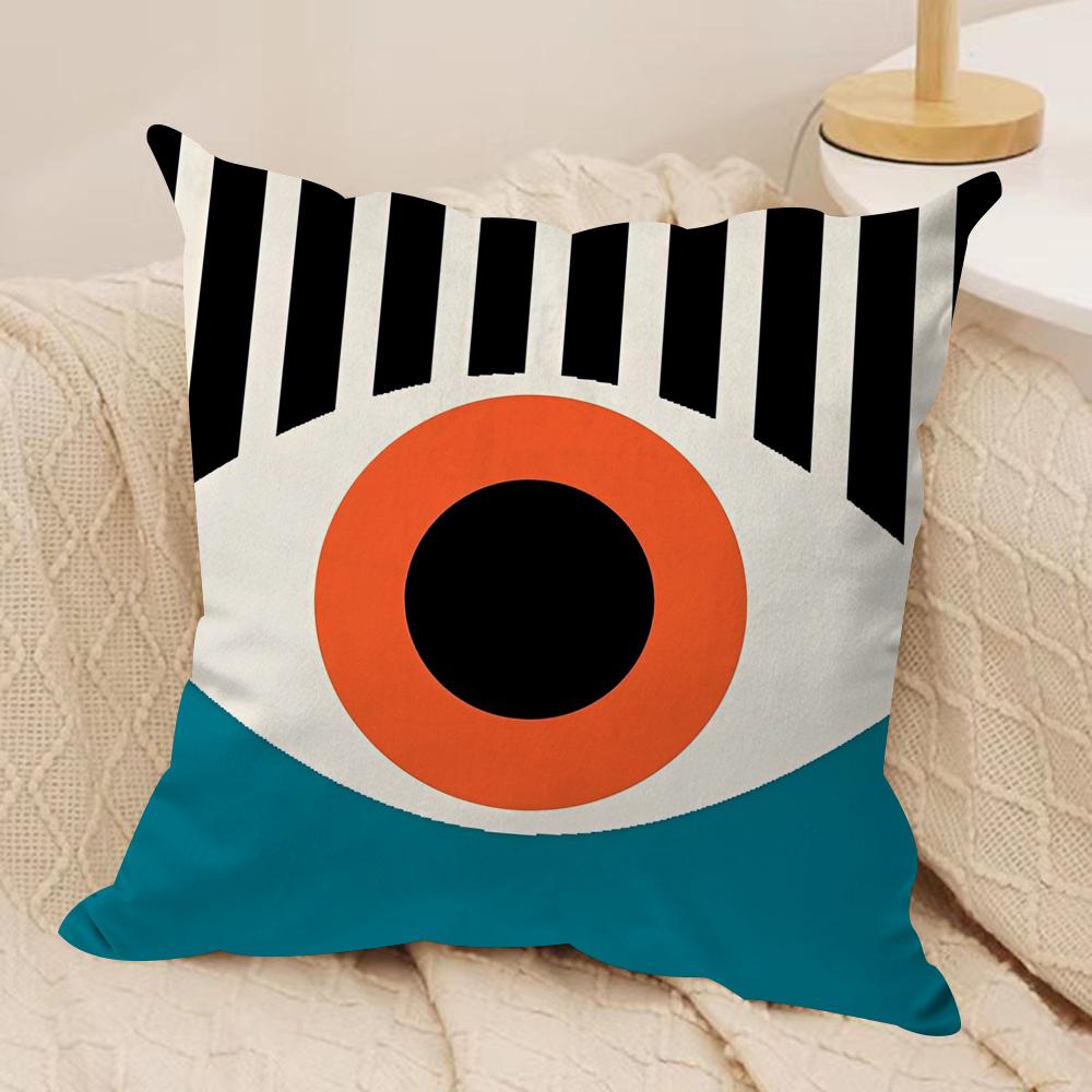 Abstract B-Bauhaus Geometry Cushion Cover Soft Plush Fabric Double-Sided Printed Sofa Cushion Cover for All Seasons Home Decor