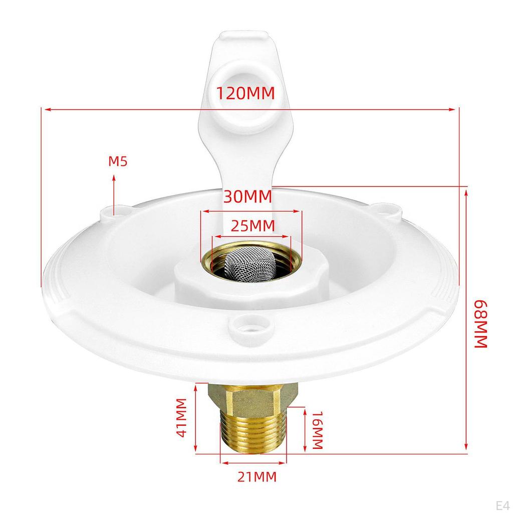1/2" NPT Hane Stadsvattenfyllningsfläns Mässing RV Färskvatteninlopp för Marin