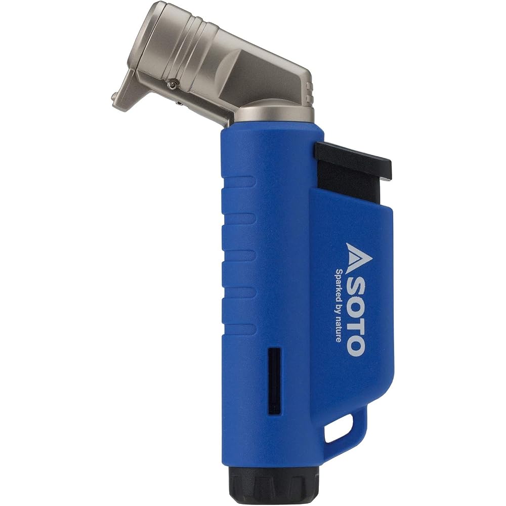 SOTO Micro Torch Active Blue ST-486BL Portable Butane Lighter with Adjustable Flame and Safety Lock