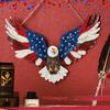 4th of July Patriotic Eagle Wreath Wooden American Eagle Door Hanger Vintage Hanging Welcome Sign for Independence Day Memorial Day Home Door Wall