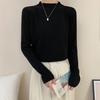 Soft waxy semi-turtleneck bottoming shirt women's autumn and winter loose inner top basic casual and thin knitted sweater