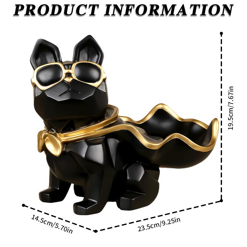 Resin Dog Figurine Basket - Home Decoration Ornament (Poodle, Myna, Bulldog)