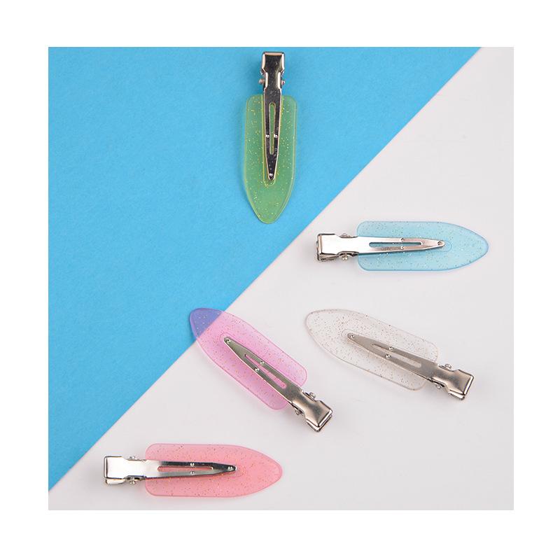 4 Stück einfache, nahtlose Haarspange in Sakura-Rosa für Damen, Acetat-Blatt, kein Verbiegen, Pony-Clip, Entenschnabel-Clip, Haarnadeln, Haar-Styling-Tool