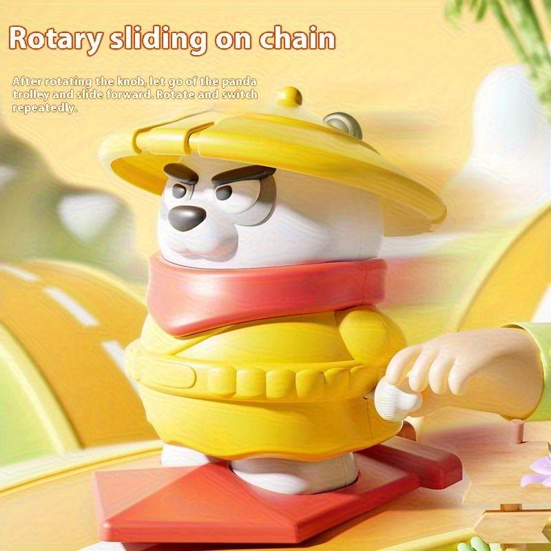 Panda Wind Up Chain Reaction Toy STEM Learning Educational Toy for Youngsters Ages 3+,Multicolor Safe Material, Imaginative Play, Playful Design