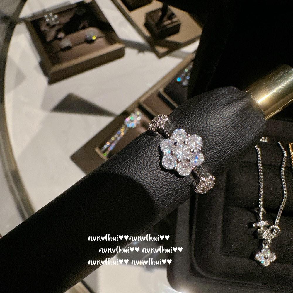 Vintage 18K Gold-Plated Sunflower Zircon Flower Ring