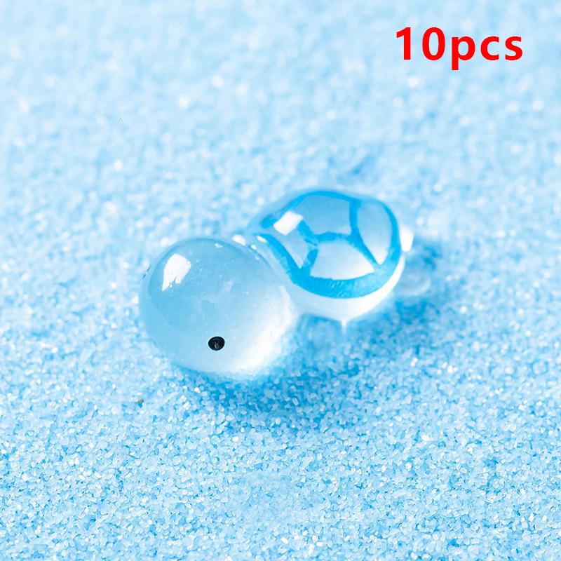 10 stk Mini lysskildpadde Hjemmeinnredning Landskapsarkitektur Harpiks Håndverk Glødende skilpadde Hage Fisketank Miniatyrer Ornamenter Dekorasjon