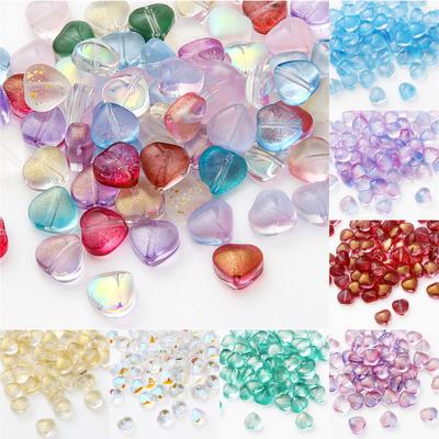 Creative Popular Loose Czech AB Color Bracelets DIY Handmade High Quality Hot Sale Heart Beads Glass Spacer Beads 10PCS/Lot 8mm Jewelry Accessories
