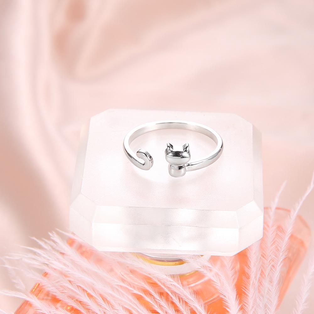 Fashion Silver Open Cat Ring Female Cat Ring Animal Female Ring, Exclusive