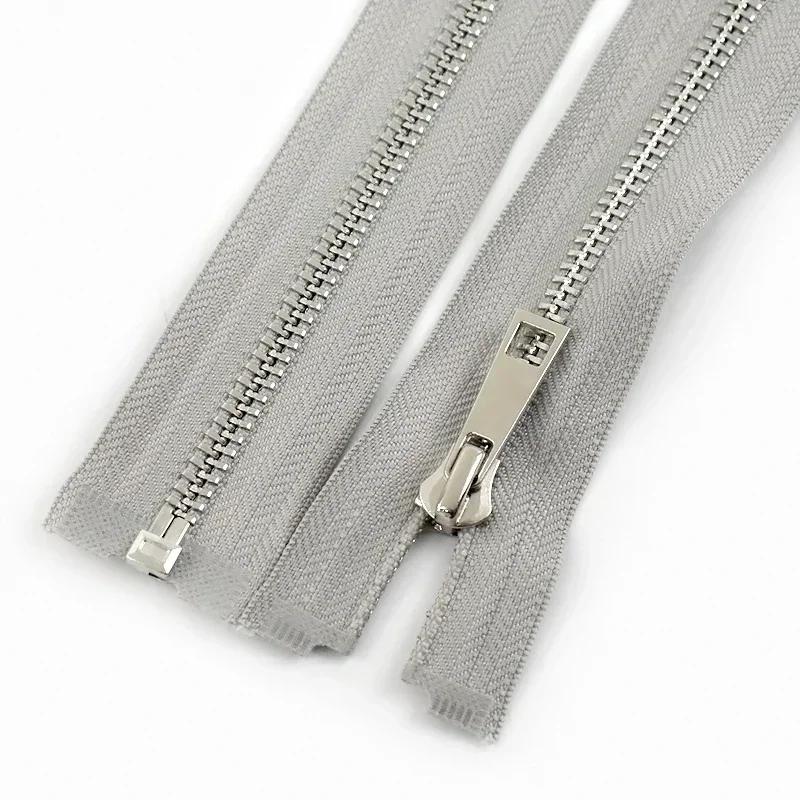 2Pcs 5# Sewing Metal Zippers 40/50/60/70/80cm Open-End Zipper Jacket Coat Auto Lock Zip Repair Kit DIY Bag Garment Accessories