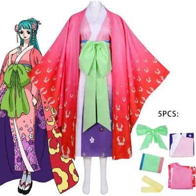 Anime Kouzuki Hiyori Cosplay Kostým Wano Krajina Prvá Krása Kimono Kompletný Outfit Halloween Japonský Wafuku