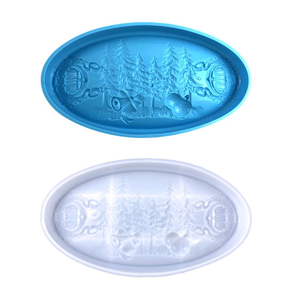 Christmas Tray Silicone Mold Epoxy Resin Jewelry Storage Tray Cements Concrete Home Decoration Making Tool for Beginners