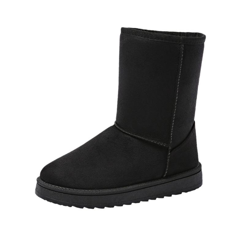 New Cotton Boots Fashion Versatile Casual Women Boot Simple Retro Snow Boots Daily Office Lady Mid Length Boot Warm Women Shoes