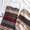 Frauen Herbst Winter Lose Fit Pullover Oansatz Langarm Pullover Tops Gestreiften Druck Stricken Jumper Lässige Strickwaren