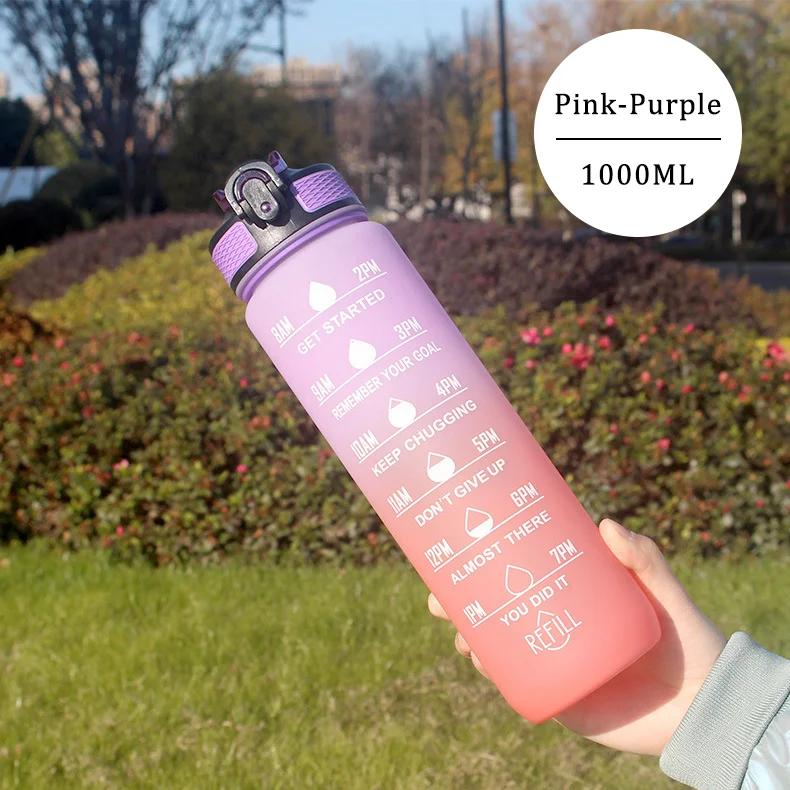 Water Bottle Motivational Sport Water Bottle Leakproof Drinking Bottles Outdoor Travel Gym Fitness Jugs For Kitchen