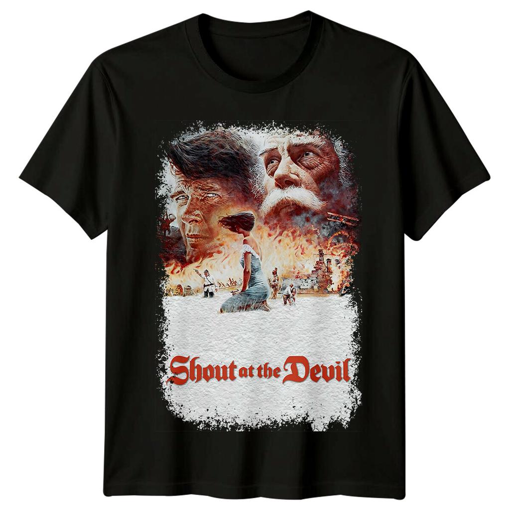 Shout At the Devil (1976) Movie Poster Inspired 100% Cotton T-shirt Mens Tees Top Retro Tee Unisex