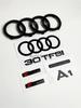 All hot A1 4-Ring logo ABS Black Car Hood Front Bonnet Grill Rear Trunk Emblem Badge Sticker A1 mark 30TFSI Quarrto Emblem