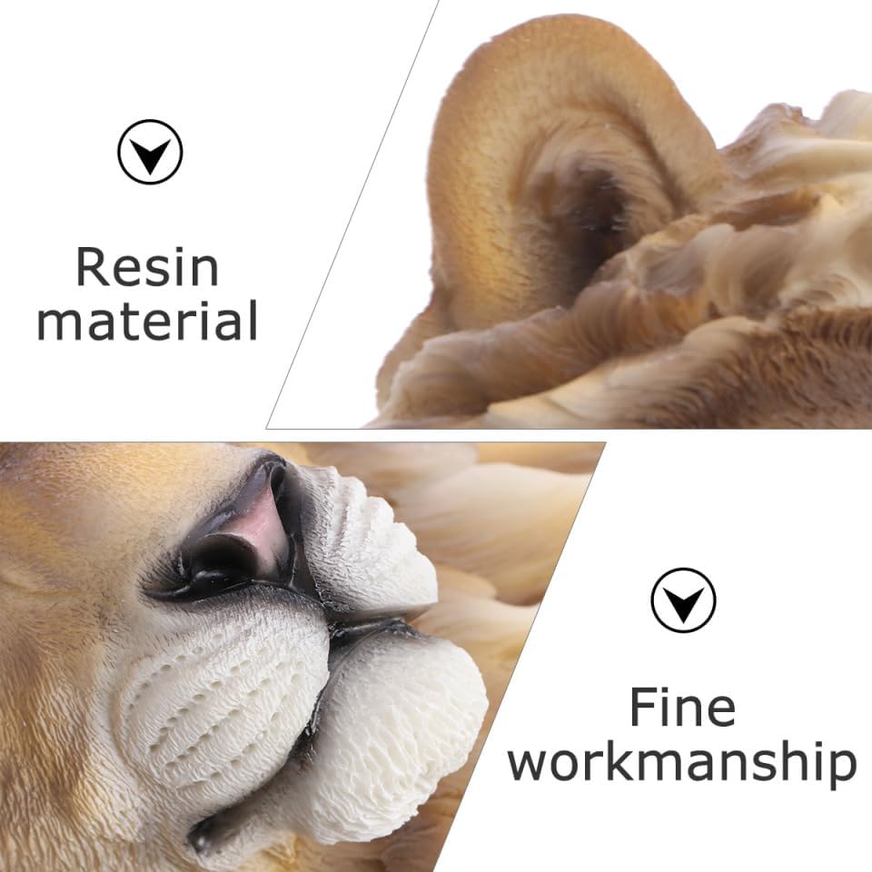 ULTNICE Rustic Resin Lion Head Wall Hanging Decor: Animal Head Wall Sculpture for Bedroom, Living Room, and Indoor Spaces