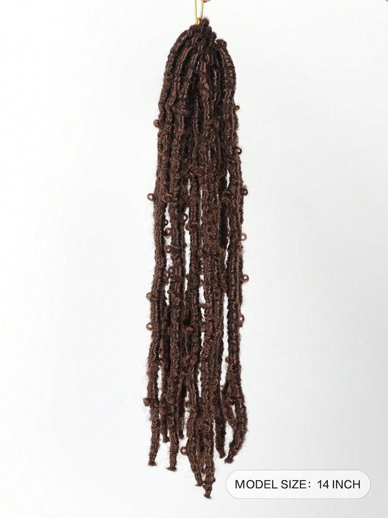 Kelebek Locs Tığ Örgüsü Saç 14 İnç Önceden Döngülenmiş Yıpranmış Locs Tığ Örgüleri