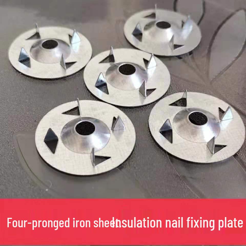 

Ceiling Insulation Board Fixing Set: Plastic Washer, Flat Washer, Self-tapping Screw with Four Barbs, Iron Piece. White Disc - 50 pcs