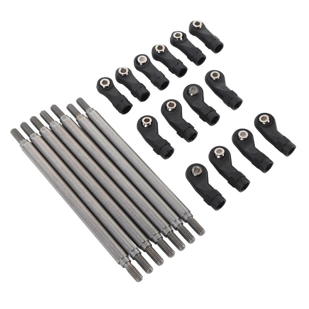 Full Car Tie Rod Kit 6mm Diameter Stainless Steel Easy Installation RC Connecting Rod Kit for Redcat
