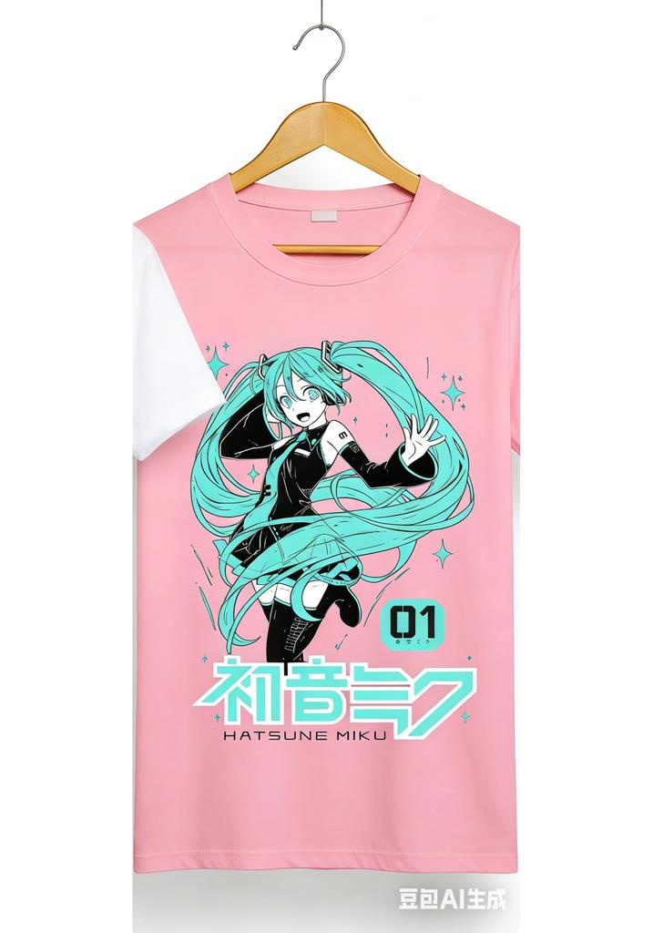 Erwachsenen- und Kinder-Hatsune Miku Multiform Charakter-Collage Reines Baumwoll-Subkultur Personalisiertes T-Shirt