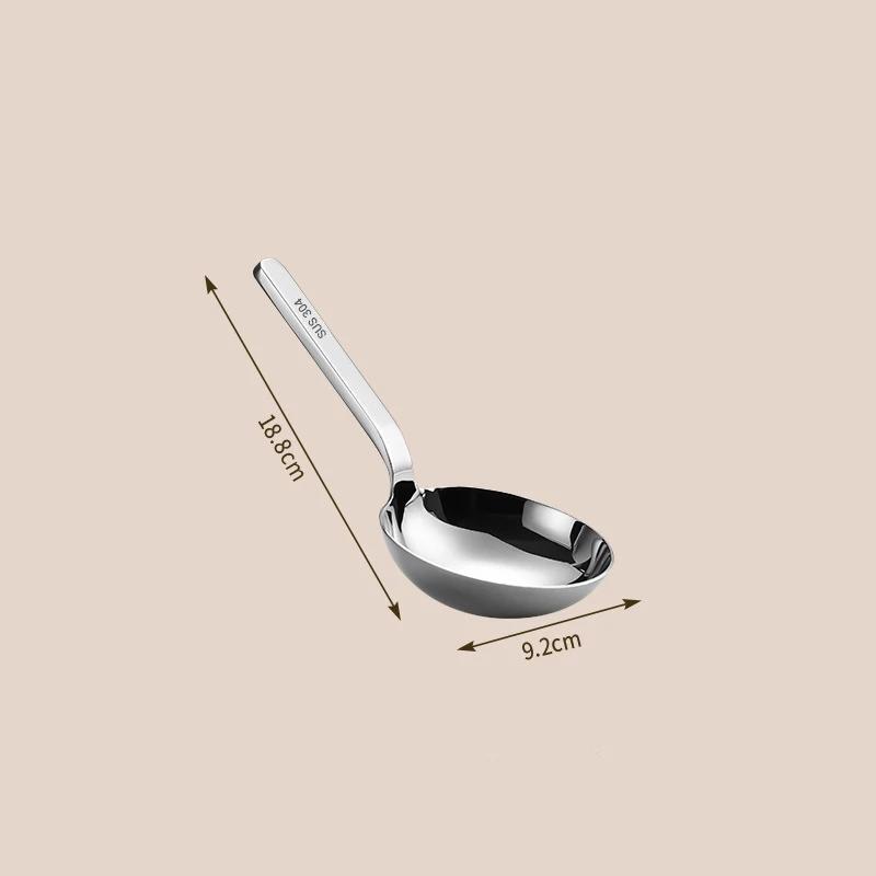 Thickened Big Head Soup Ladle Short Handle 304 Stainless Steel Spoon Dividing Spoon Rice Noodle Spoon Kitchen Utensils