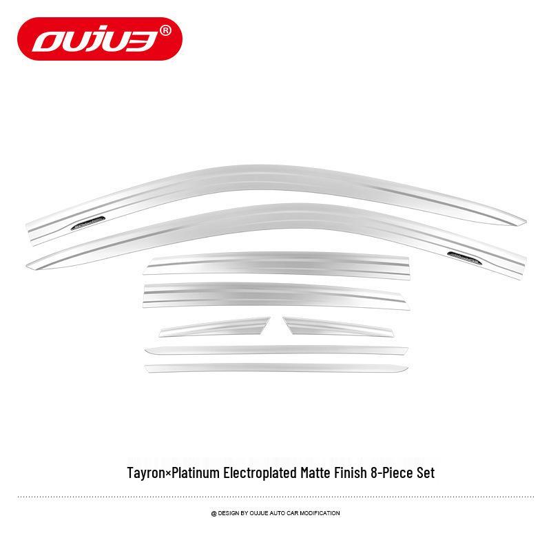 Volkswagen Tayron X T-Roc T-Cross Electroplated Rain Visors - Car Window Eyebrow Decorative Strips for Exterior Modification