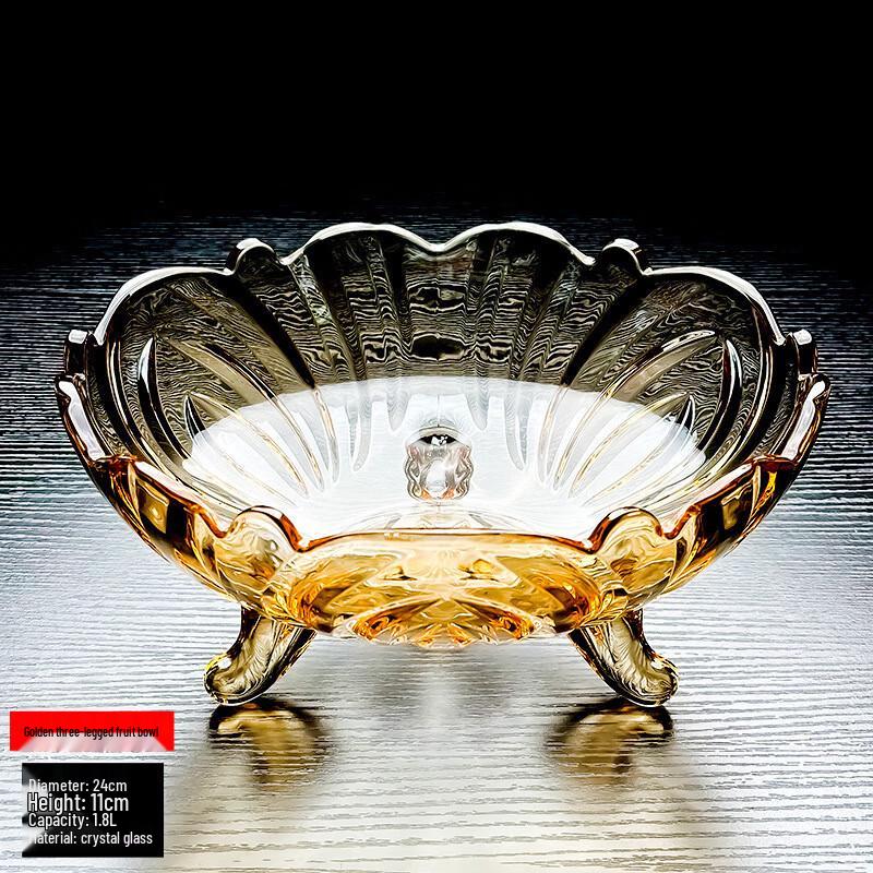 

ZISIZ Crystal Glass Tripod Fruit Plate