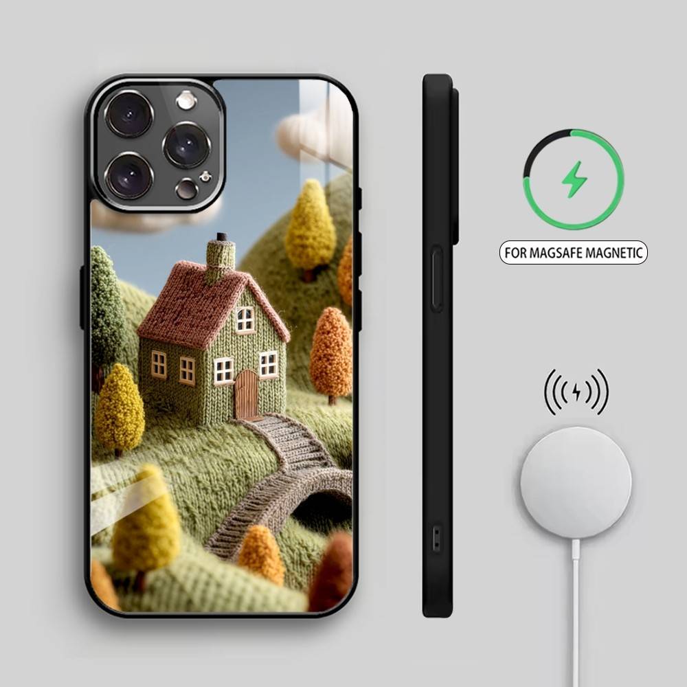 Cute F-Felt N-Needlework    Phone Case For iPhone17,16,15,14,13,12,11 Plus,Pro Max Magnetic For Magsafe Wireless Charging