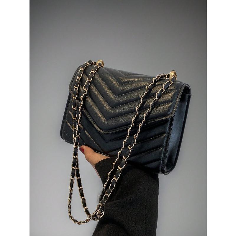 Mini Chevron Chain Flip Square Bag one-size