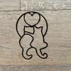 Minimalist Black Metal Double Cat Love Heart Wall Art Durable Iron Decor for Living Room Bedroom Office Vintage Home Gift