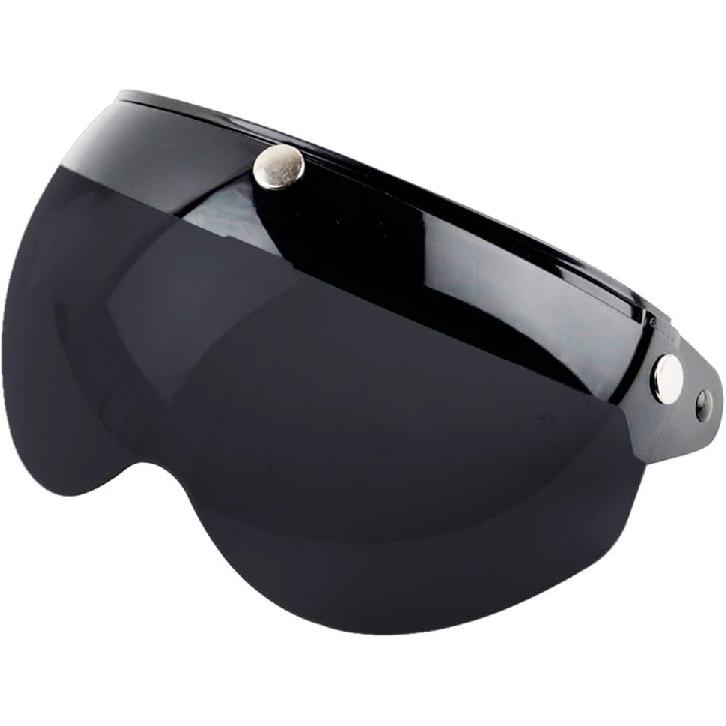 Universal 3-snap Retro Helmet Visor Windproof Sun Half Face Motorcycle Helmets Visor, Flip Up Visor Lens