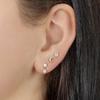Neue Klassische Edelstahl Zirkon Quadratische Kette Creolen Damen Klein Anhänger Knorpel Helix Tragus Piercing Schmuck
