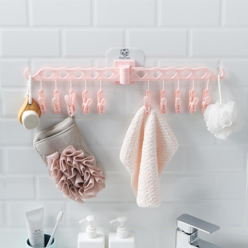 Foldable Clothes Drying Rack Wall Hanger Baby Children's Underwear Organizer Socks Towel Shelf with Suction Cup Home Supplies