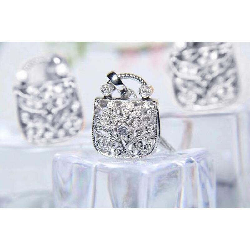 Bag Necklace  Pendant Female Temperament  Light and Luxurious Diamond Collarbone Chain