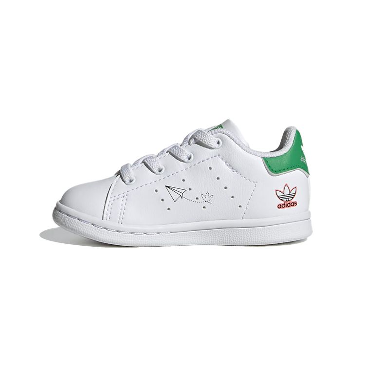 Adidas Originals Stan Smith Non-Slip Low-Top Walking Shoes Baby Shoes White Green Orange FX5978