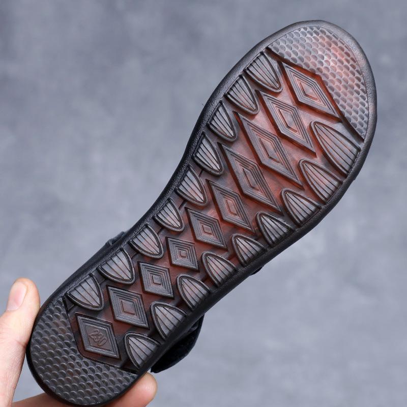 Fashion GKTINOO Women's Sandals Summer Genuine Leather Handmade Ladies Flats Sandals Women Soft Bottom Casual Non-slip Flat Mother Shoes