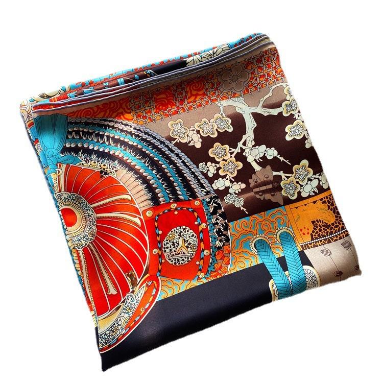 Armor Samurai Silk Crepe Satin Large Square Shawl Mulberry Silk Ladies Silk Scarf Wind