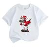 Kids Boys Girls 100% Cotton Crew Neck Short Sleeve T-Shirt, Funny Zombie Football Player Print Casual Soft Breathable Tee for Daily Wear Outdoor Activ