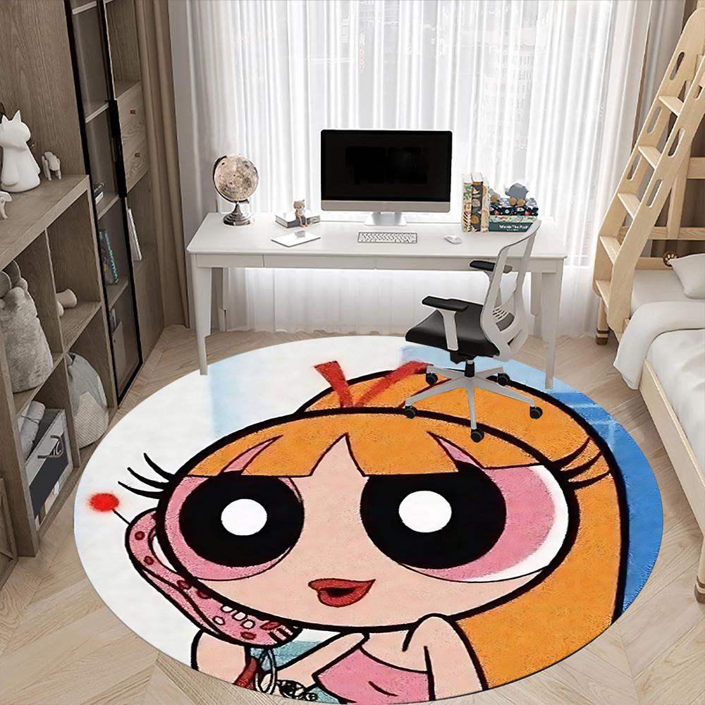 Powerpuff Girls Office Round Area Rug, Under Office Chairs Bedroom Living Room Home Decor a0908198