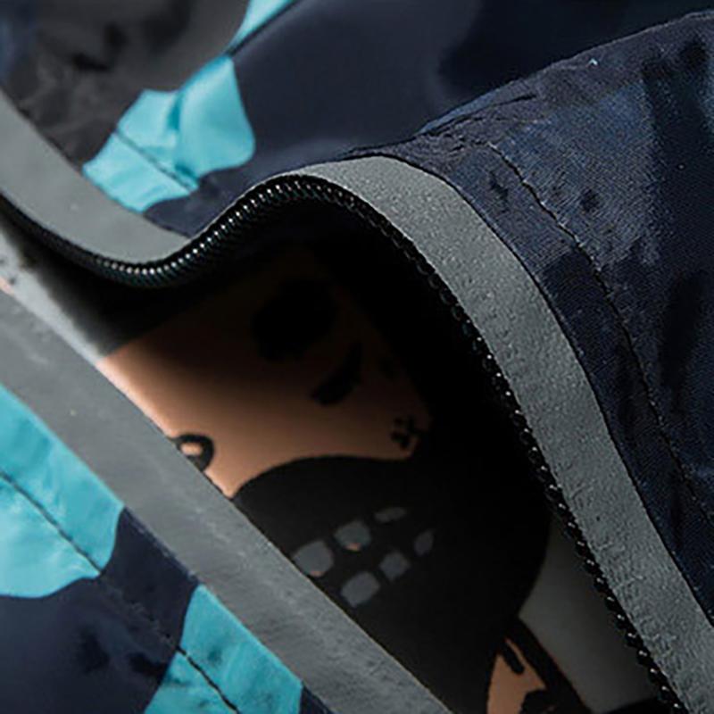 Outdoor Camping  Mountaineering Men's Jacket Large Korean Trend Reflective Camouflage Trench Coat Men's Spring and Autumn Baseball