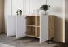 Modern 120cm Chest of Drawers for the Living Room On Artisan Legs, White MDF Fronts, Grooved