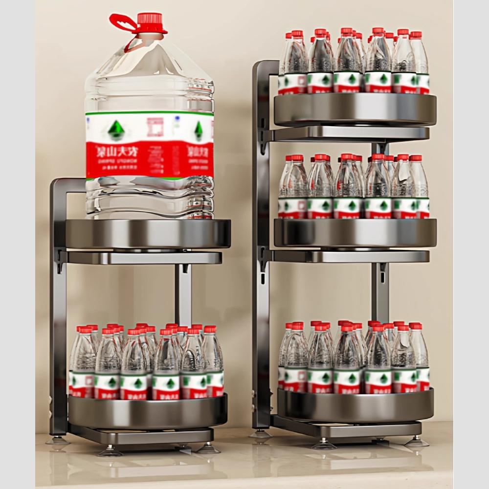 360-Degree Rotating Carbon Steel Kitchen Spice Rack