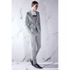 Menseye Men's Autumn Gray Collarless Youth Suit, Fashionable Literary Casual Suit for Men