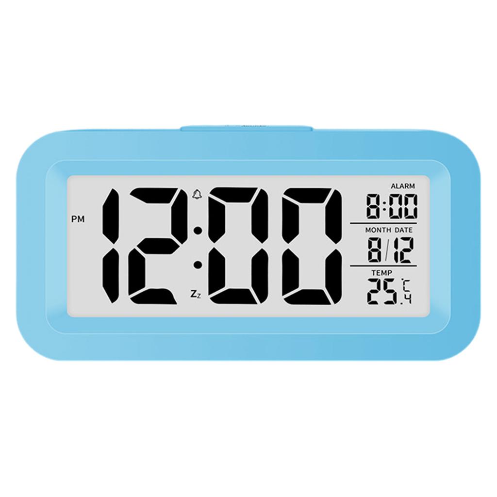 Mini Digital Alarm Clock Temperature Date Battery-powered Children's Creative 12/24h Mute Bedside Electronic Lcd Clock Gift