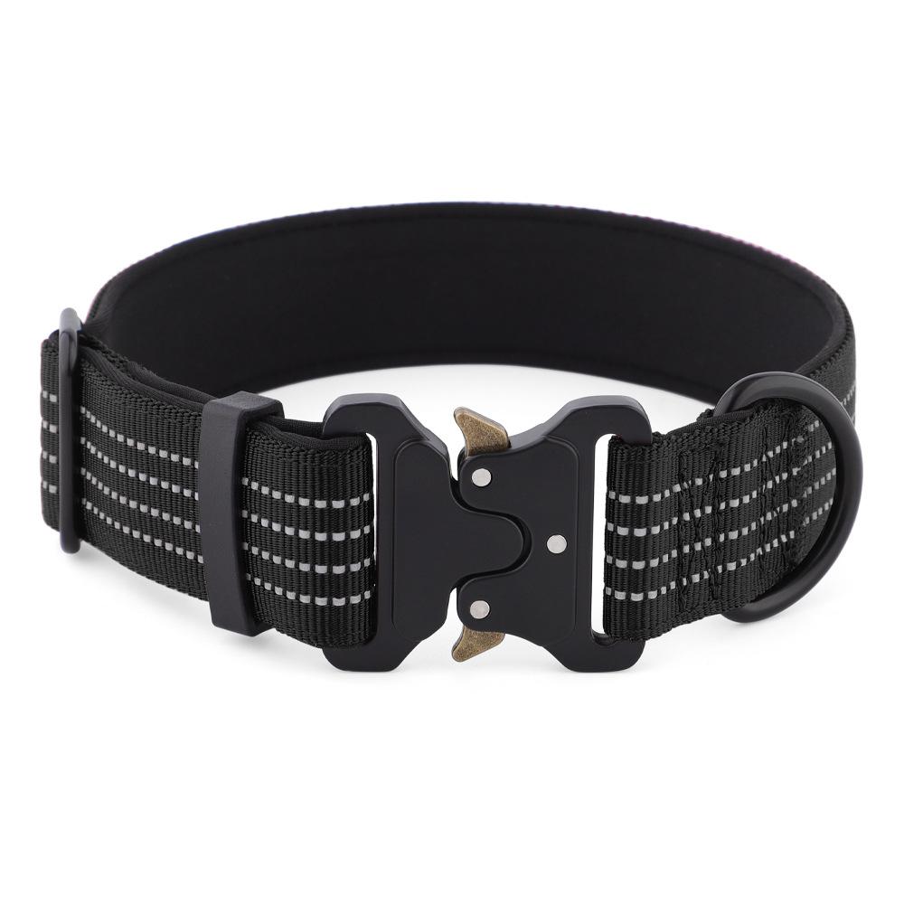 Outdoor Training Rattlesnake Pet Tactical Collar for Large, Medium and Small Dogs, with Night Reflective Feature for Dog Walking