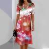 Creativity Women Loose Large Round Neck Casual Comfortable Versatile Christmas 3D Printed Summer Fashionable Dresses