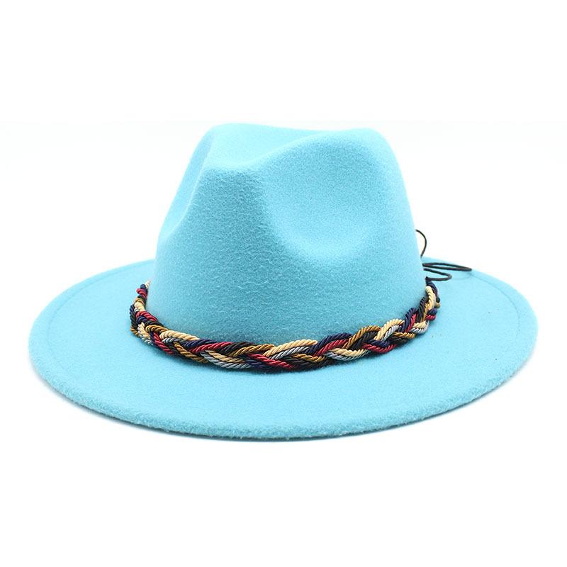 Women'S Simple Wool Top Hat Black Trend Versatile Men'S Jazz Hat Felt Hat